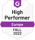 Smaller_Higher Performer Europe_Fall 2022_G2 Badge